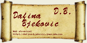 Dafina Bjeković vizit kartica
